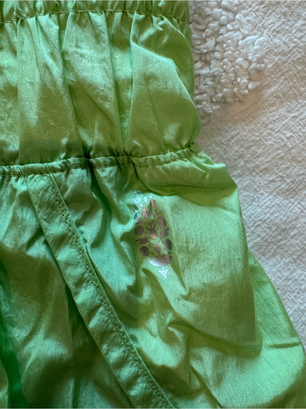 FP Movement by Free People Light Green Smocked Waist Athletic Shorts - Picture 2 of 4